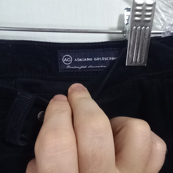 AG Adriano Goldschmied Black The Stevie Slim Straight Leg Corduroy Size 27R - Picture 2 of 4